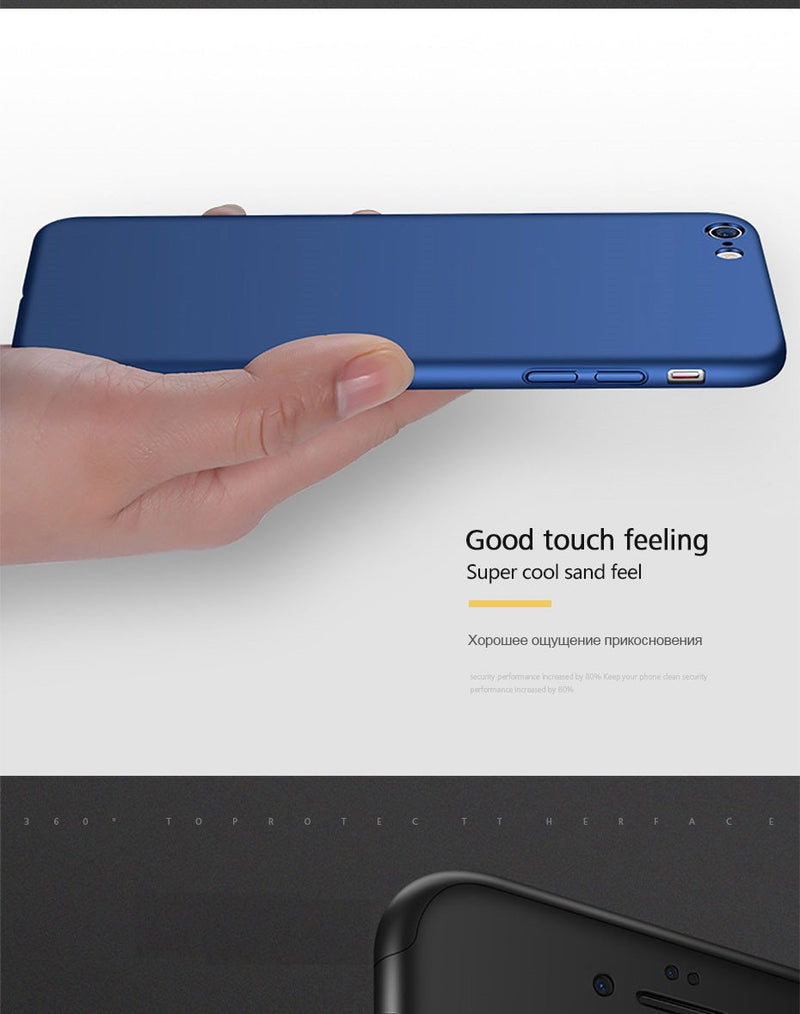 360 Degree Full Cover Phone Case For iPhone  With Tempered Glass