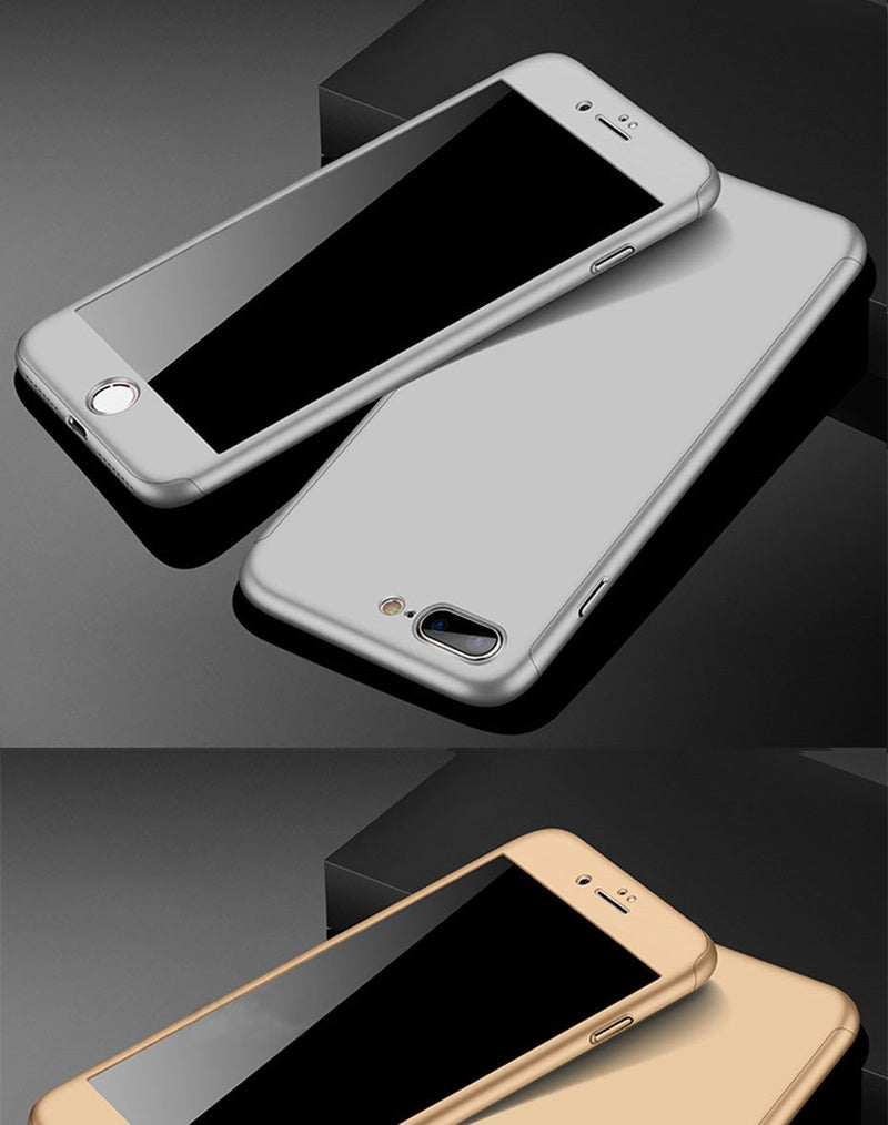 360 Degree Full Cover Phone Case For iPhone  With Tempered Glass