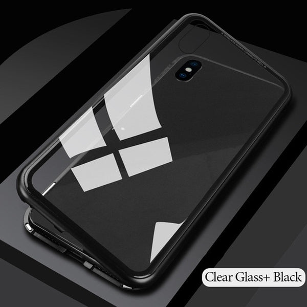GETIHU Metal Magnetic Case + Tempered Glass Magnet Case Cover For iPhone 11 Pro Max XR XS MAX X 8 7 6s 6 s Plus For Samsung S10