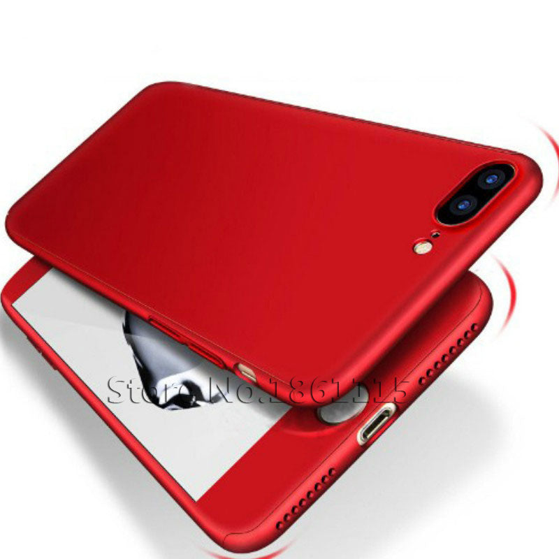 360 Degree Full Cover Phone Case For iPhone  With Tempered Glass