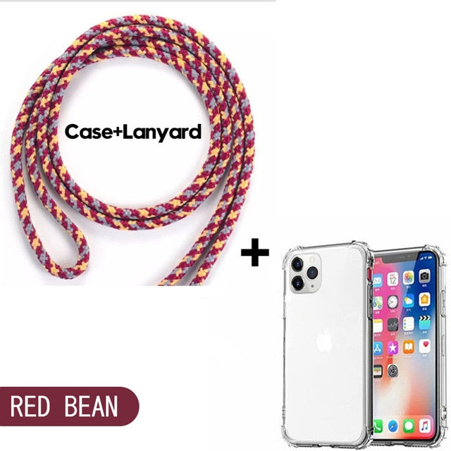 Luxury Transparent iPhone 11 Case with Crossbody Necklace