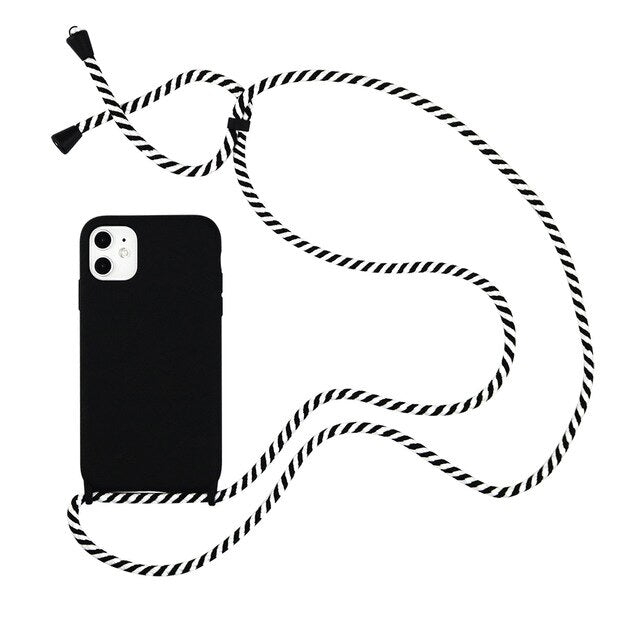 Trendy Silicone iPhone Case with Rope For iPhone 6 7 8 Plus