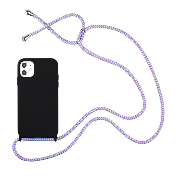 Trendy Silicone iPhone Case with Rope For iPhone 11, iPhone 11 Pro, iPhone 11 Pro Max