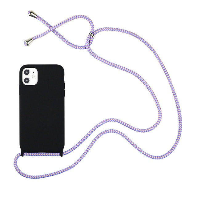 Trendy Silicone iPhone Case with Rope For iPhone 6 7 8 Plus