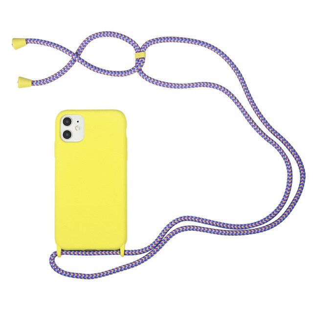 Trendy Silicone iPhone Case with Rope For iPhone 6 7 8 Plus