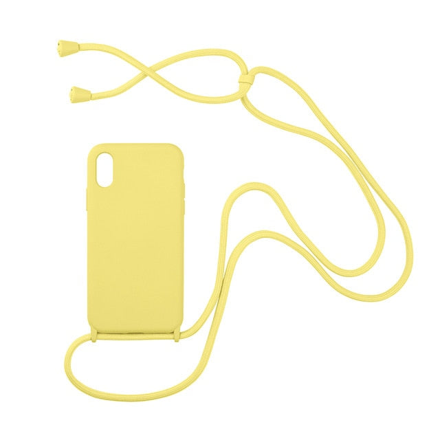 Trendy Silicone iPhone Case with Rope For iPhone 6 7 8 Plus