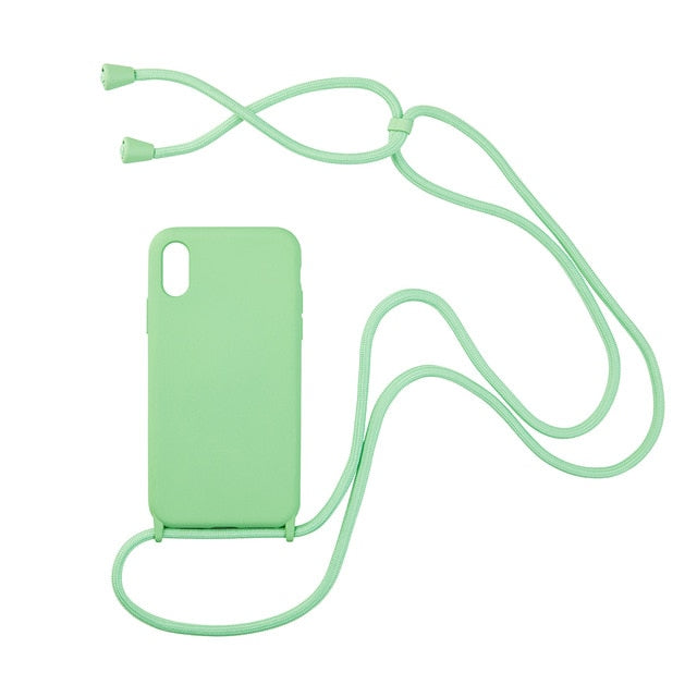 Trendy Silicone iPhone Case with Rope For iPhone 6 7 8 Plus