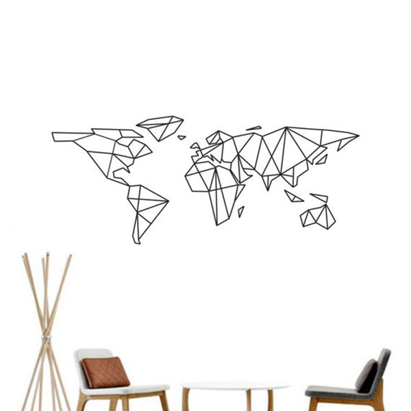 Geometric World Map Wall Sticker