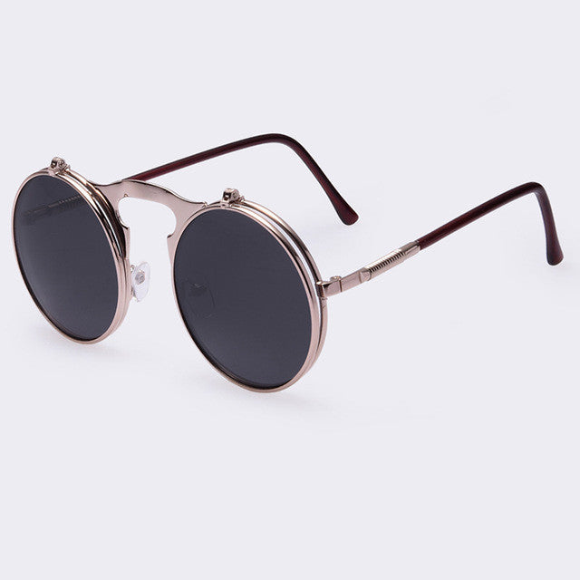 Vintage Steampunk Flip-Up Sunglasses
