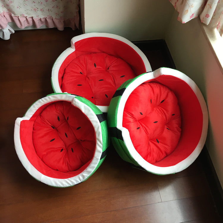 Comfortable Round Watermelon Style Dog Bed