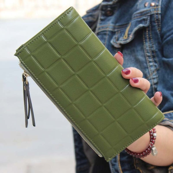 Double Zipper PU Leather Purse For Women