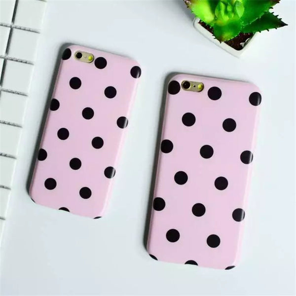Pink Black Dot Case for iPhone 6/ 6s/ 6s Plus/ 6 Plus/ 7/ 7 Plus/ 8/ 8 Plus