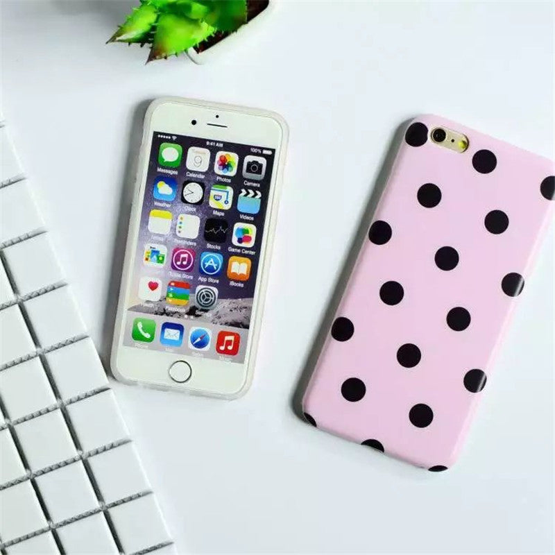 Pink Black Dot Case for iPhone 6/ 6s/ 6s Plus/ 6 Plus/ 7/ 7 Plus/ 8/ 8 Plus