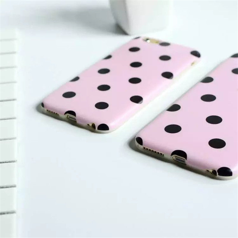 Pink Black Dot Case for iPhone 6/ 6s/ 6s Plus/ 6 Plus/ 7/ 7 Plus/ 8/ 8 Plus