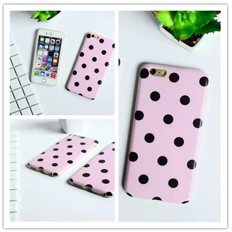 Pink Black Dot Case for iPhone 6/ 6s/ 6s Plus/ 6 Plus/ 7/ 7 Plus/ 8/ 8 Plus