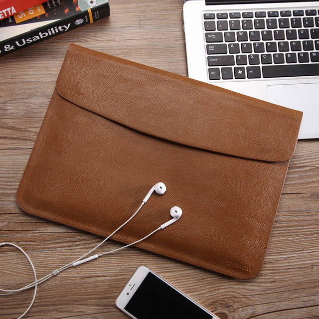 Slim Waterproof PU Leather Macbook Air Case