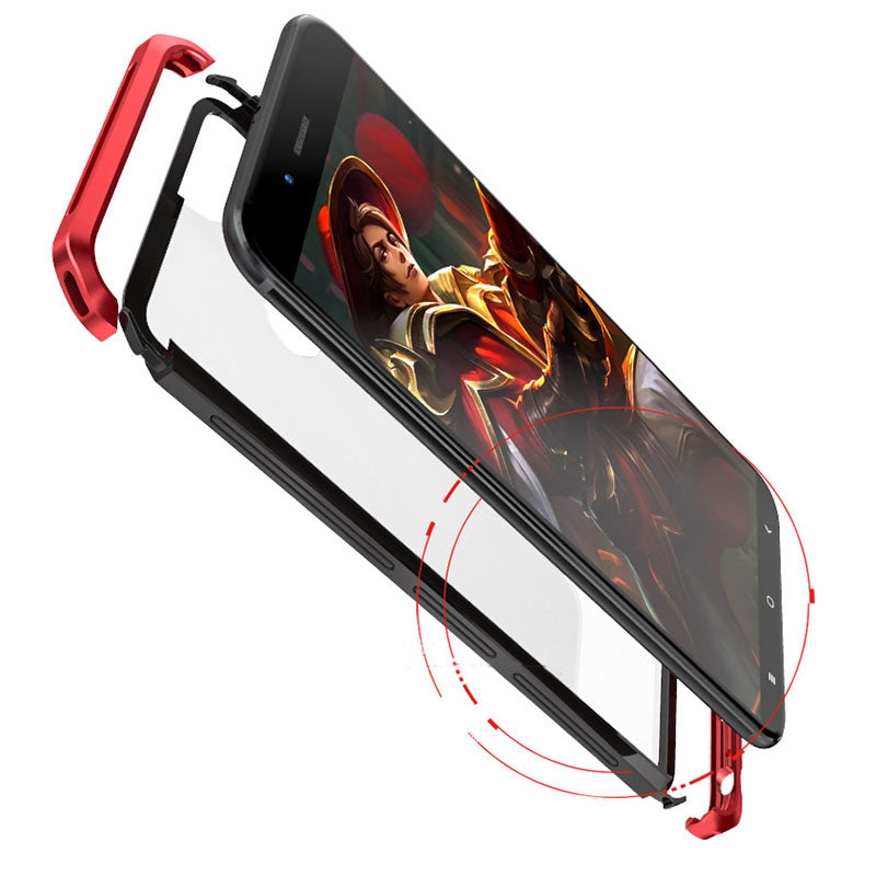 Tempered Glass Case with Metal Bumper for Samsung Galaxy S8