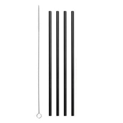 High Quality Reusable Stainless Steel Straws (4pcs) & Cleaning Brush