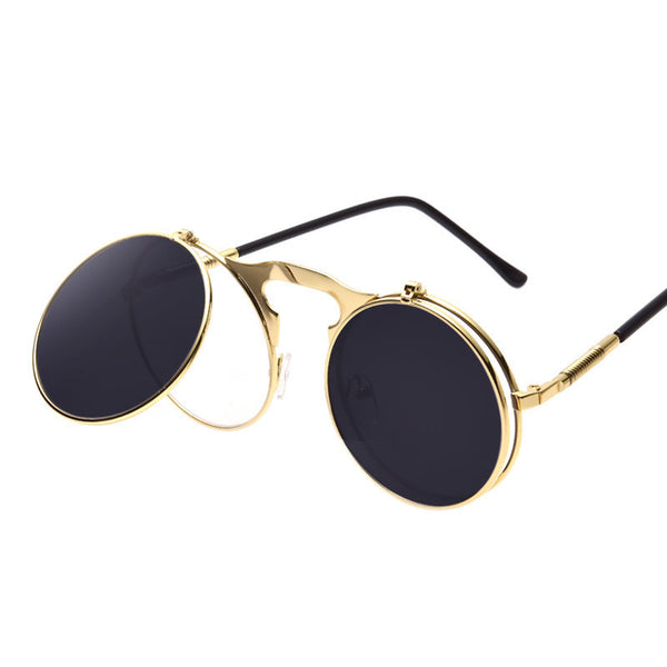 Vintage Steampunk Flip-Up Sunglasses